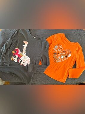 Girls Halloween Long Sleeve Shirts (set of 2)